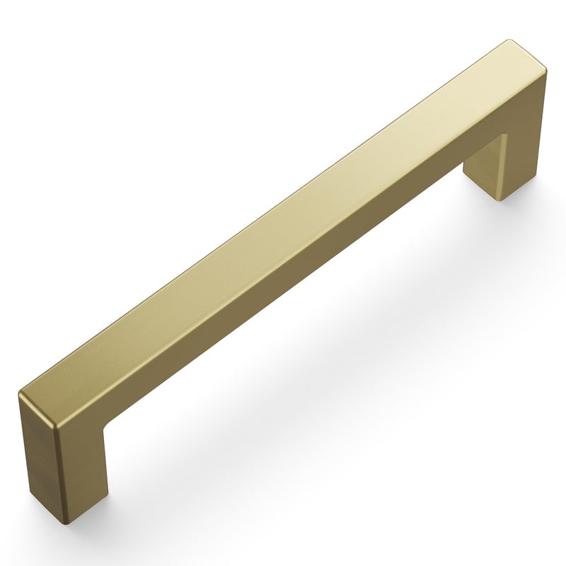 Hickory Hardware 1 Pack Solid Core Kitchen Cabinet Pulls, Luxury Cabinet Handles, Hardware for Doors & Dresser Drawers, 3-3/4 Inch (96mm) Hole Center, Elusive Golden Nickel, Skylight Collection - Image 2